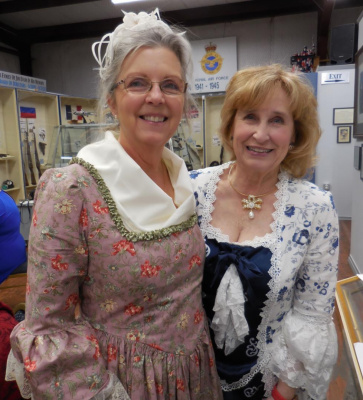 Chapter Vice Regent Cynthia Goode, left, and Regent Nancy Holland wore Colonial-styled costumes to the event. Courtesy photo