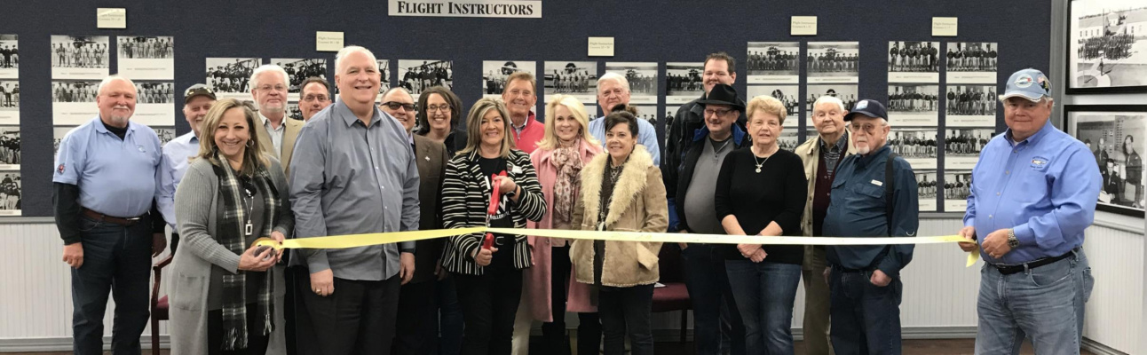 The Terrell Chamber of Commerce held a ribbon cutting for realtor Dana Tidwell at the No. 1 British Flying Training School Museum. Courtesy photo