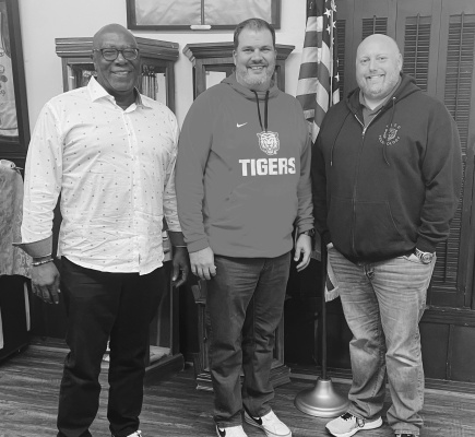 Dr. Adam Toy of Terrell ISD spoke at the Rotary Club of Terrell meeting Dec. 14. He spoke about his duties as Director of Student Services. Pictured are Dr. Derrell Coleman, Dr. Adam Toy and Rotary of Terrell Club President Greg Garrow. Photo by Mary Dlabaj
