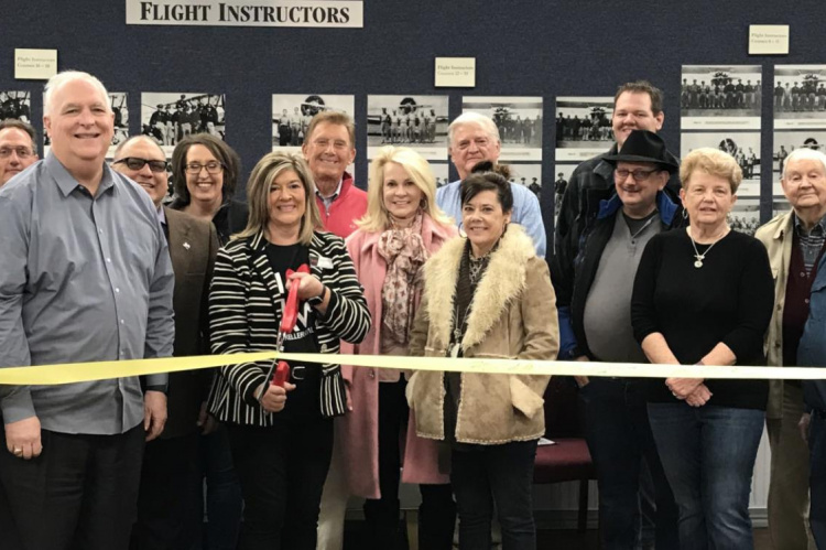 The Terrell Chamber of Commerce held a ribbon cutting for realtor Dana Tidwell at the No. 1 British Flying Training School Museum. Courtesy photo