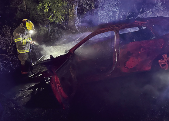 The Terrell Volunteer Fire Department responded to a vehicle fire after a collision at FM 148 near Davis Lane early Wednesday, Nov. 1. Photo courtesy of Terrell Volunteer Fire Department Facebook page