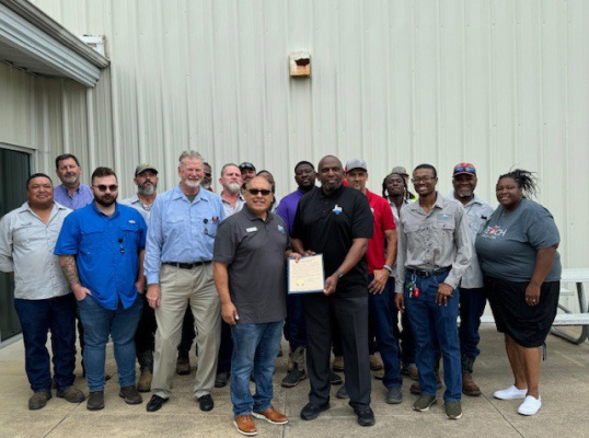 Mayor Rick Carmona presented a proclamation Friday recognizing employees and their supervisors from various city departments in recognition of National Public Works Week. Also attending the event were city council member Stephanie Thomas (top, right) and council member Donna Renee Anderson. The crews were treated to a barbecue lunch in recognition of their work. Photo courtesy of City of Terrell Facebook page