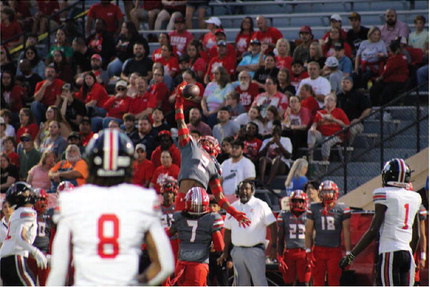 Terrell Tigers defensive back Marquel Hambric gets his hand on an intended pass in their district opener Sept. 15 against the Lovejoy Leopards at Memorial Stadium. Photo by Bodey Cooper