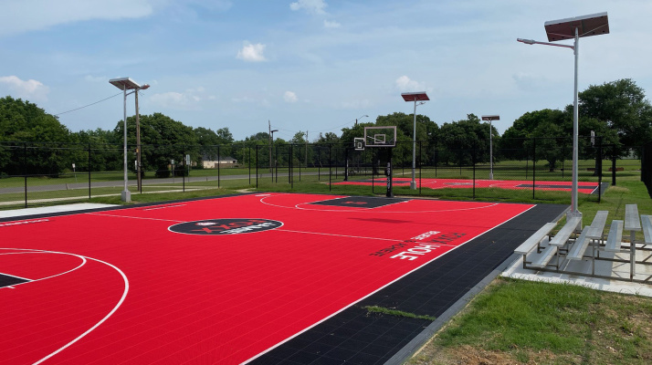 The basketball courts at Breezy Hill Park were recently resurfaced and upgraded courtesy of Terrell native Jamie Foxx and Gilbert Willie Charities. A special ribbon cutting event for the court has been scheduled for 10:30 a.m. June 17. Courtesy photos