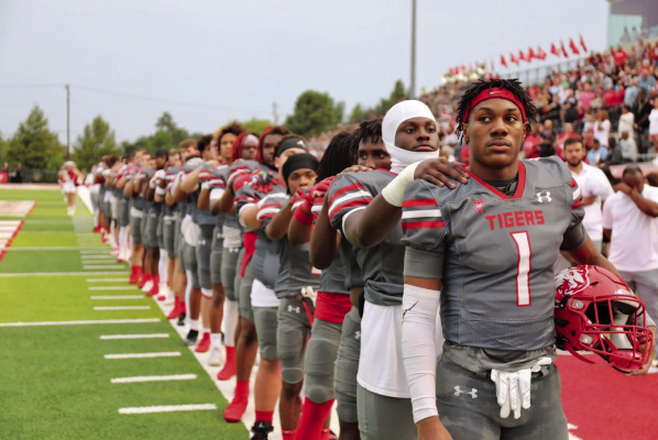 The Terrell Tigers continued their perfect start to the 2025 season with a 35-14 win over Mt. Pleasant on the road Sept. 12. Photo courtesy of Terrell ISD