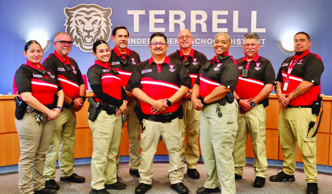 Terrell ISD celebrated National School Resource Officer Appreciation Day on Feb. 15. “We want to recognize and celebrate the incredible School Resource Officers who go above and beyond to protect, guide and inspire our students and staff. Their presence ensures our campuses are safe, supportive environments where students can thrive,” Terrell ISD stated. Photo courtesy of Terrell ISD