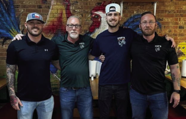 Pop’s Fried Chicken, run by Doug Keels (second from left), along with his sons Khris Keels, DJ Powell and grandson Jared Keels, celebrates their 50th anniversary of keeping their family’s tradition alive in Terrell. Photos by Bodey Cooper and Terrell Chamber of Commerce