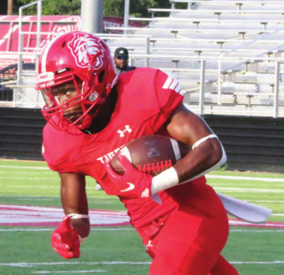 The 4-1 Terrell Tigers were scheduled to take on the 6-0 Kaufman Lions in a District 7-4A tilt Oct. 8 in Kaufman. The Lions are one of three District 7-4A teams, along with Melissa and Argyle, currently ranked in the top-10 according to Texas High School Football’s most recent 4A rankings. PHOTO BY DAVID KAPITAN