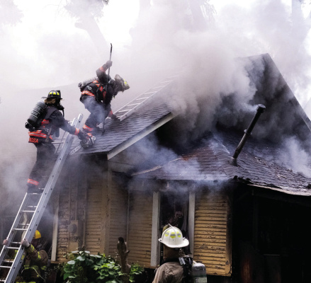 Multiple agencies, including Terrell FD, College Mound FD, Terrell VFD and others, battle an intense house fire on Frances Street in Terrell on Monday, June 15. Photo courtesy of College Mound FD