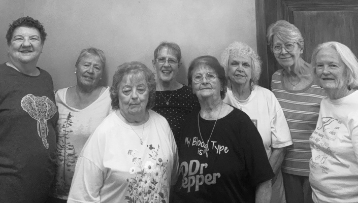 St. John’s Crochet Ministry members pictured are Jane Couch, Bonnie Sanders, Beth Hood, Lucy Krouskop, Cathy Burton, Claire Taft, Martha Kasper and Maxine Koller. Honorary members not pictured are Clarise Adair and Margaret Wages. Photo courtesy of Beth Hood