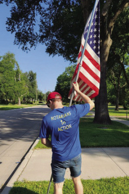 A flag is planted as part of the Flag program with coordination from The Rotary Club of Terrell and The Lions Club. Photo courtesy of Rotary Club of Terrell