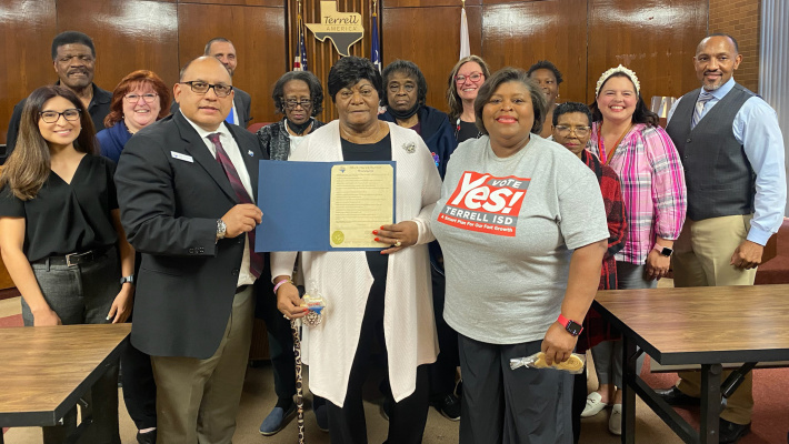 Graduates of W.H. Burnett High School were in attendance for the reading of a special proclamation declaring Oct. 18, 2022 as W.H. Burnett Day in the City of Terrell. Photo courtesy of Alison Walker
