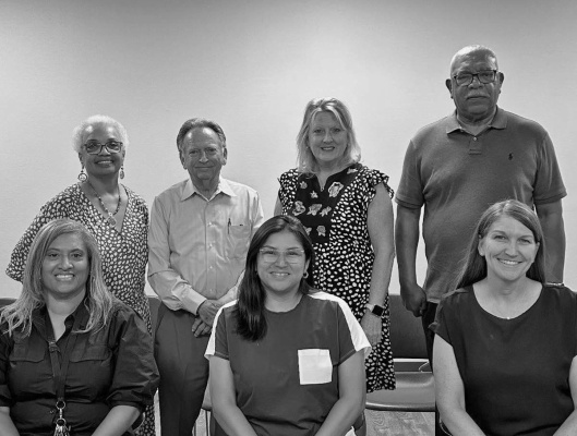 Pictured L to R: Front Row: Board Member Denish Simon, Board Member Teresa Zuniga, Board Vice President Christen Rudd Back Row: Interim Executive Director Denise Freeman, Navarro County Judge the Honorable H.M. Davenport Jr., Board President Pam Corder, Board Treasurer Bernard Porter