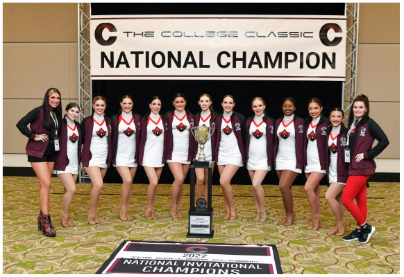 The TVCC Cardettes Showgirls earned a championship in the Open Pom division at the DTU &amp; College Classic Nationals April 10. Courtesy photo