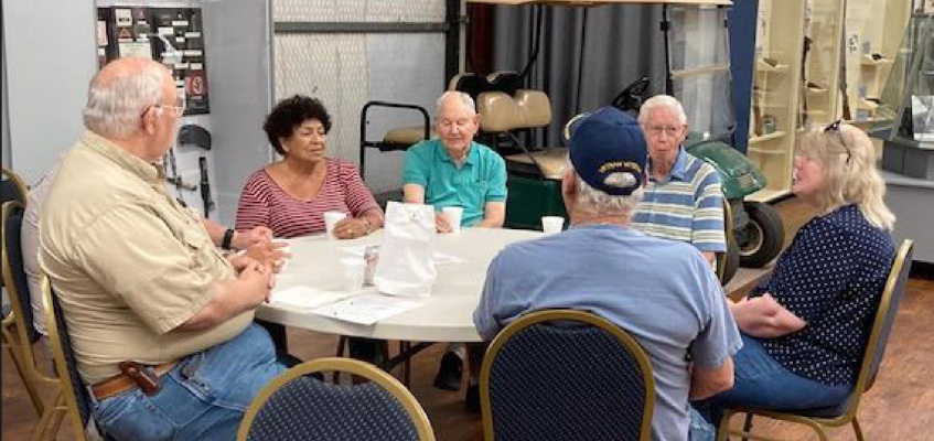 Area veterans gather at the No. 1 British Flying Training School Museum for coffee, doughnuts and conversation on the second Saturday of most months. Courtesy photo