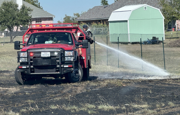 Terrell Volunteer firefighters were called out to fight a grass fire Oct. 16, putting out the blaze shortly after arrival. Photos courtesy of Terrell Volunteer Fire Department Facebook page