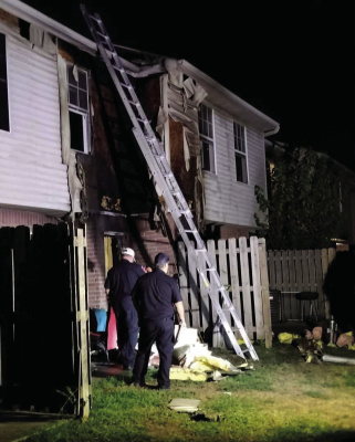 An early morning blaze damaged three apartment units Sept. 29 at the Heather Lane/Tiffany Square Townhomes. Photo courtesy of Terrell Fire Department Facebook page
