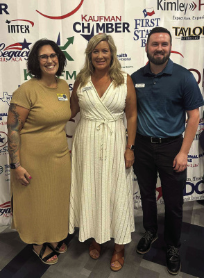 Members of The Terrell Tribune attended the 2025 Kaufman Economic Summit on Thursday, Aug. 7 at the Kaufman Civic Center. Pictured are Office Manager/Sales Mary Dlabaj (from left), Advertising Manager Karla Dunson and Editor Bodey Cooper. More pictures can be found on page 2A. Courtesy Photo