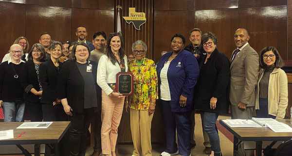 Riter C. Hulsey Public Library staff and supporters celebrated the library’s 2023 Achievement of Excellence Award from the Texas Municipal Library Directors Association and the library’s recent 120-year Anniversary during the March 19 city council meeting. Photos courtesy of City of Terrell Facebook page
