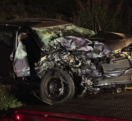 A two-vehicle head-on collision caused multiple serious injuries late Saturday night at FM 548 at High Meadow Drive in Terrell. Photo courtesy of Terrell Volunteer Fire Department Facebook page