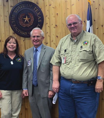 The North Central Texas 9-1-1 Agency recognized the Kaufman County Emergency Operations Office for their pro-active measures to provide 2D floor plans of all the public schools in Kaufman County. COURTESY PHOTO
