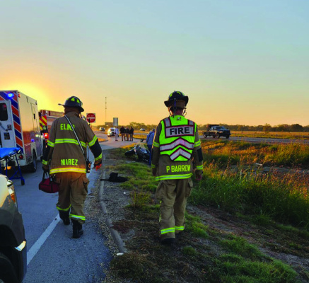 Elmo Fire Department responded to a major motorcycle accident on Monday, Oct. 21 with one male being transported via CareFlite. Photo courtesy of Elmo Fire Department Facebook page