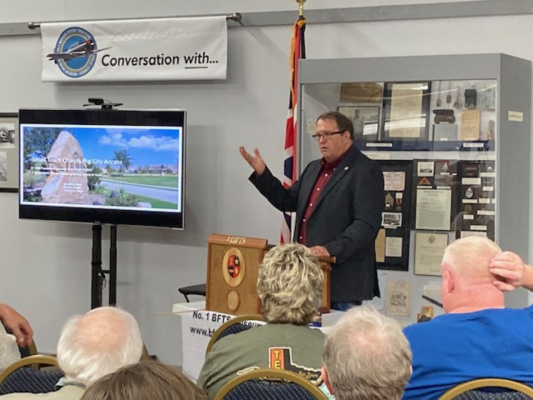 Dr. Don Frazier, historian and head of the Texas Center at Shreiner University in Kerrville, delivered remarks regarding cotton and its role in Terrell’s development. Courtesy photo