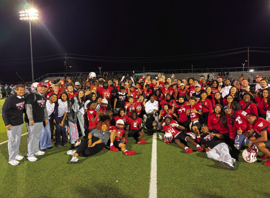 The Terrell Tigers finish the regular season undefeated at 10-0, winning the District championship on Nov. 6 over the Mesquite Poteet Pirates. Story on 7A. Photo courtesy of Terrell ISD