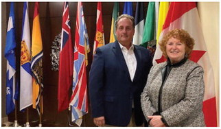 BFTS Executive Director Patrick Hotard enjoyed a visit to the Dallas Canadian Consulate office on Feb. 26 to renew acquaintance with Consul General Sharon Harper and to update her on museum plans and activities. The Museum has been honored to have Ms. Harper participate in recent Remembrance Day ceremonies and other activities. Photo courtesy of Liz Oliphant