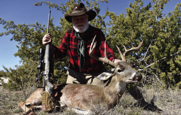 Larry Weishuhn aka. ‘Mr. Whitetail, with a fine very late season West Texas buck taken on a hunt with Luke that past February. Photo by Luke Clayton