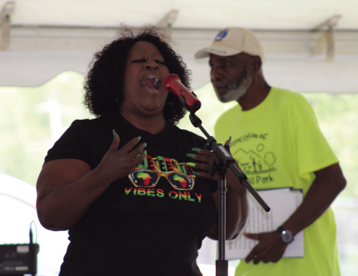 Visitors and residents of Terrell enjoy the Breezy Hill Park Association’s Annual Juneteenth Celebration at Breezy Hill Park Wednesday, June 19 to celebrate the end of slavery in the United States after the Civil War. Juneteenth, also known as Emancipation Day in Texas, officially became a federal holiday in 2021. Attendees enjoyed wonderful stories, hymns, food, music and good times in Terrell. Additional photos on 10A. Photo by Bodey Cooper