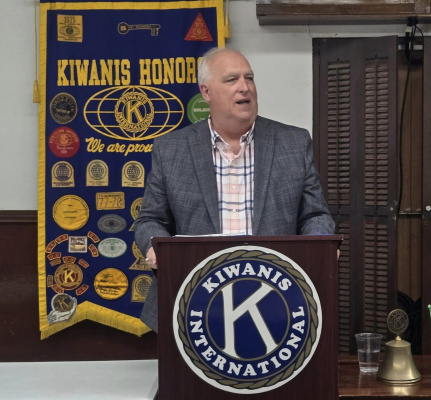 Terrell Economic Development Corporation President Carlton Tidwell gave an excellent program on the status of Terrell's economic growth during the Terrell Kiwanis Club meeting May 14. Photo courtesy of Terrell Kiwanis Club Facebook page