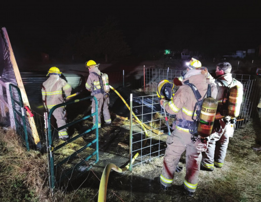 The Terrell Volunteer Fire Department made runs on four separate fire calls Feb. 23, including one for a shed that was likely caused by a heat lamp. No injuries were reported in the fire. Photo courtesy of the TVFD