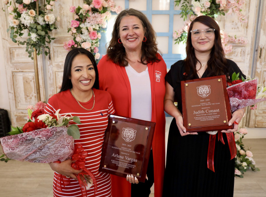 Terrell ISD honored their retires and Campus Teachers of the Year for their dedication, impact and unwavering commitment to their students. The district also named their Elementary and Secondary Teachers of the Year. Superintendent Dr. Georgeanne Warnock (middle) is pictured with Elementary Teacher of the Year Arlene Vargas (left) of Dr. Bruce Wood Elementary School and Secondary Teacher of the Year Judith Conant from Furlough Middle School. Photo courtesy of Terrell ISD