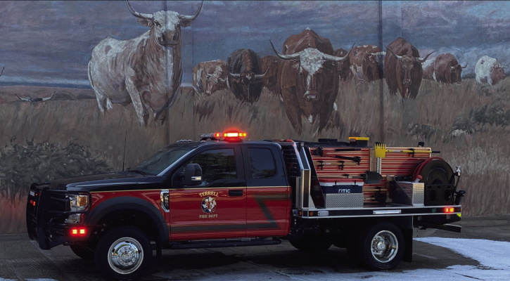 The Terrell Fire Department took possession of its newest piece of equipment last week, a brush truck that was purchased through grant funding. Courtesy photo