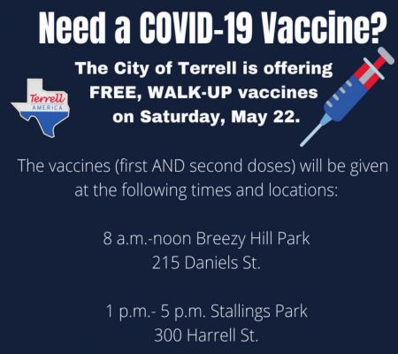 City hosting walk-up vaccine clinics Saturday