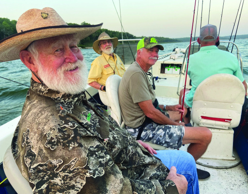 Luke and some great friends, Larry Weishuhn aka. “Mr. Whitetail in foreground, Bill Carey, Jeff Rice and our guide Todd Mehalko enjoyed some great striper fishing last week at Lake Texoma with Striper Express. Photo by Luke Clayton