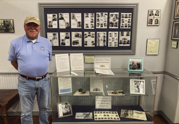 One of the museum’s faithful volunteers, George Couzens, created this exhibit about a former cadet. Photo courtesy of BFTS