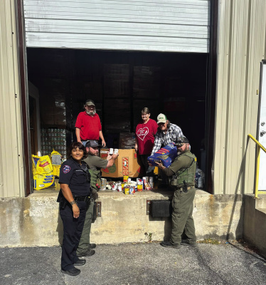Members of the Terrell Police Department and Terrell Dispatch helped make food donations for this year’s food drive for Thanksgiving at Terrell Animal Control and Adoption Center on Friday, Nov. 27. Photo courtesy of City of Terrell Animal Control and Adoption Center