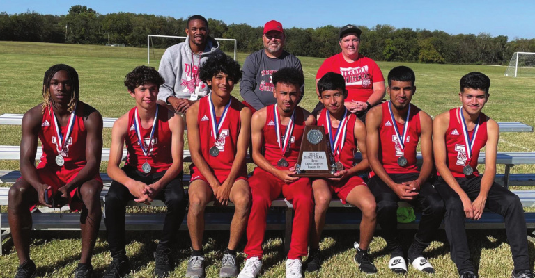 Terrell runners made history at the District 12-4A Meet, finishing second overall to qualify the entire varsity boys team for the Regional Meet Oct. 26. COURTESY PHOTO