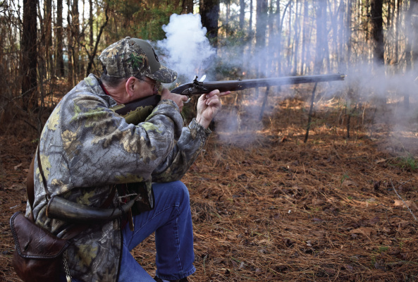 Gary Ables prefers the ultimate muzzleloader challenge, flintlock rifles. Photo by Luke Clayton