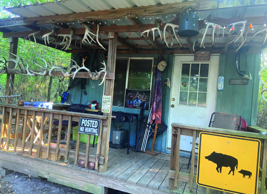 Luke has always had a ‘camp’ of some sort on leased land or around a lake. These days, this little cabin serves as ‘headquarters’ for many of his outdoor adventures. Photo by Luke Clayton