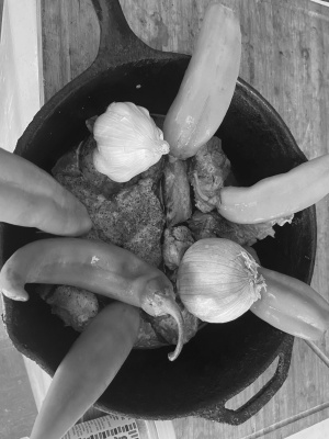 Some very fresh wild pork ready to become guisado. Photo by Luke Clayton