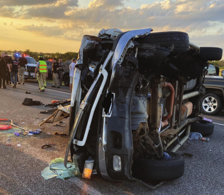 A three-vehicle accident on Interstate 20 resulted in nine people being transported to area hospitals with varying injuries Aug. 28. The Texas Department of Public Safety, Elmo Fire Department, College Mound Fire Department, Terrell Volunteer Fire Department and CareFlite were among those that responded to the accident. PHOTO COURTESY OF ELMO FIRE DEPARTMENT FB PAGE