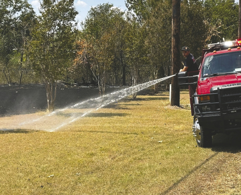 Terrell VFD, Kaufman VFD ESD No. 1 and College Mound FD responded to a grass fire near Zagota Crossing on Sunday, Aug. 30. Photo courtesy of Terrell VFD