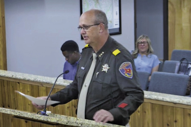 Kaufman County Sheriff Bryan Beavers tells the commissioners’ court July 7 that his office answered more than 1,000 calls for service over the Fourth of July weekend, and that with all activities accounted for, the sheriff’s office has seen an activity increase of 170% when compared to July 4, 2021. Courtesy Image/Kaufman County