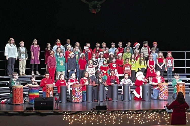 Directors Suzanne Zoch, Blythe Senkel and Samantha Williams, along with students from Dr. Bruce Wood Elementary, J.W. Long Elementary and Global Leadership Academy put on rousing holiday concerts for visitors and parents Nov. 30-Dec. 2. Additional photos on 2A. Photo courtesy of Terrell ISD Fine Arts Facebook page