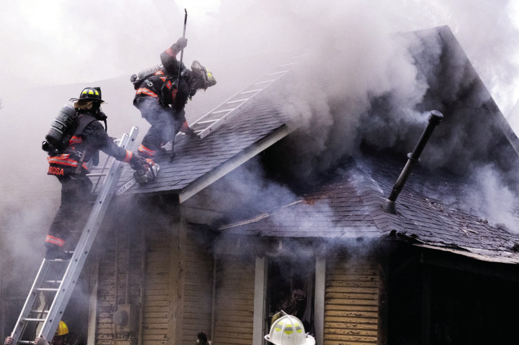 Multiple agencies, including Terrell FD, College Mound FD, Terrell VFD and others, battle an intense house fire on Frances Street in Terrell on Monday, June 15. Photo courtesy of College Mound FD
