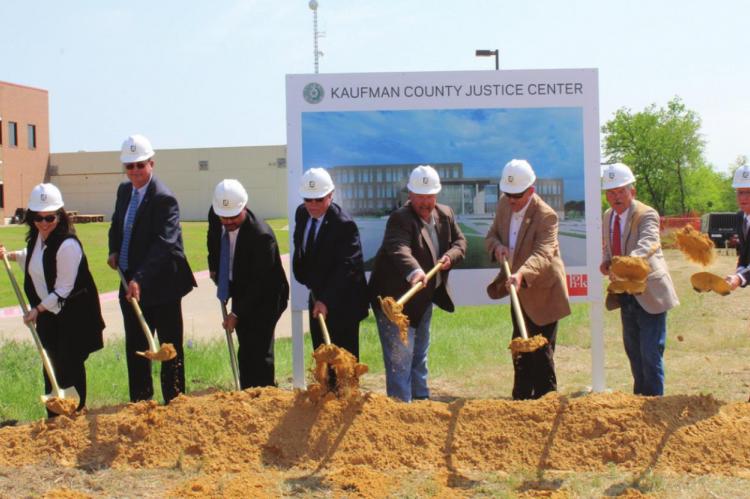 From left, District Attorney Erleigh Wiley, Sheriff Bryan Beavers, District Judge Casey Blair, Commissioner Ken Cates, Commissioner Mike Hunt, Commissioner Terry Barber, Commissioner Skeet Phillips, County Judge Hal Richards. Hank Murphy photo