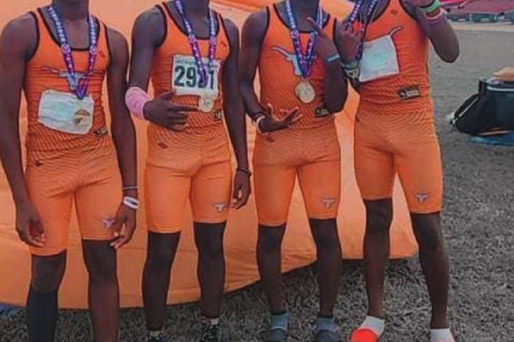 DonTavius Brown, Keyshawn Simpson, RJ Hambrick and Josiah Turner teamed up to win gold in the 4x100 relay. COURTESY PHOTO A AT LEFT: Janaria Jackson lit up the track at the Regional Meet in Greenville last week, finishing first overall in the 100 meter dash, the 200 meter dash and in the 4x100 meter relay. COURTESY PHOTO